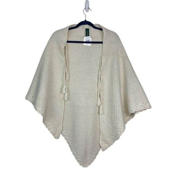 Lauren Ralph Lauren Wool Angora Hand Crocheted Poncho NWT - Picture 1 of 9